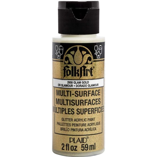 Plaid FolkArt Multi-Surface Glitter 59ml Glam Gold