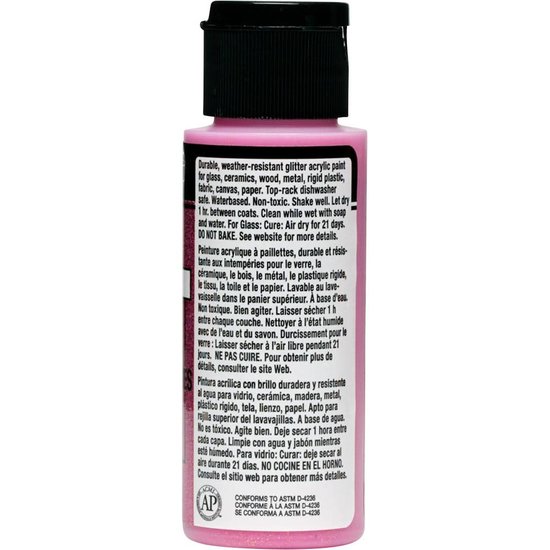 Plaid FolkArt Multi-Surface Glitter 59ml Paradise Pink