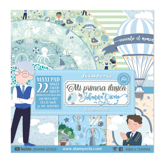 Stamperia Stamperia Paper Pack 12x12'' Mi Primera Ilusion Nino