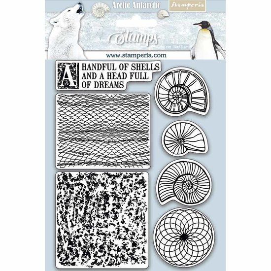 Stamperia Stamperia Rubber stempel Arctic Antarctic Shells
