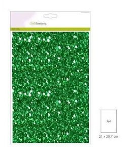 Craftemotions glitterpapier niet zelfklevend 5 vel A4 120gr groen