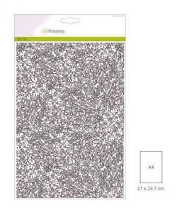 Craftemotions glitterpapier niet zelfklevend 5 vel A4 120gr zilver