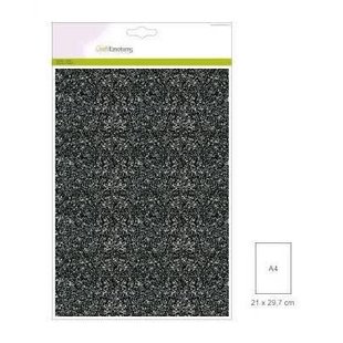 Craftemotions glitterpapier niet zelfklevend 5 vel A4 120gr zwart