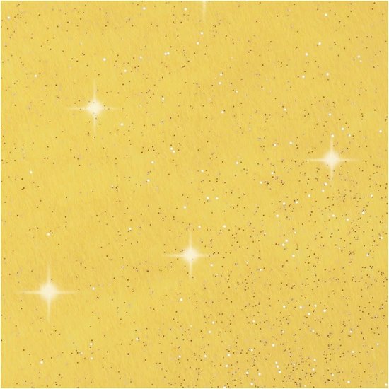 Creotime Hobbyvilt Glitter A4 dikte 1mm Geel