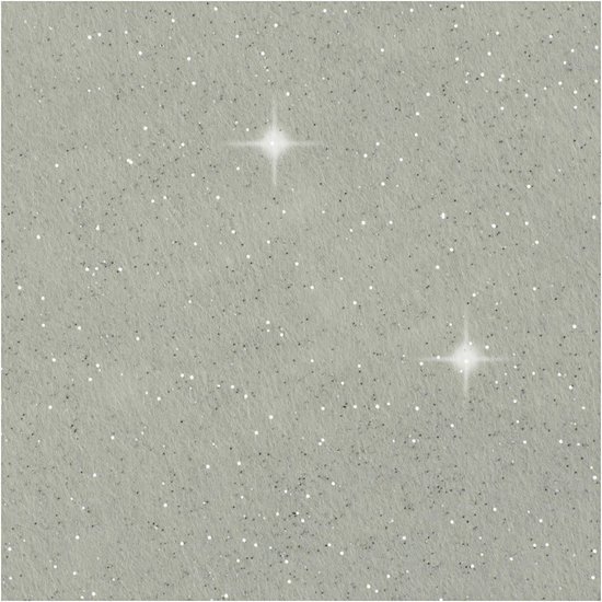 Creotime Hobbyvilt Glitter A4 dikte 1mm Grijs