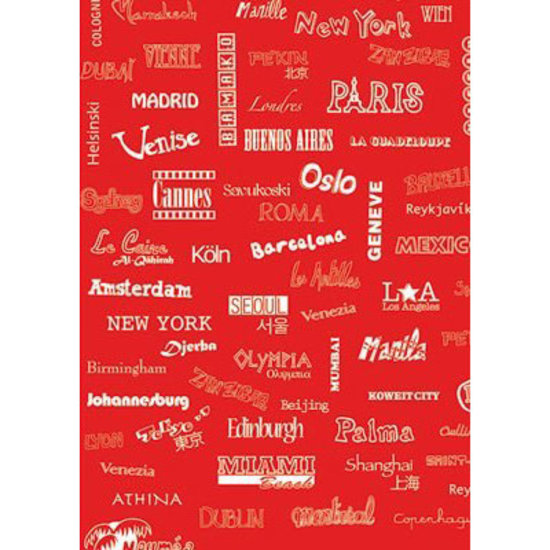 Decopatch Vel Decopatch Papier Patroon Wereldsteden Rood