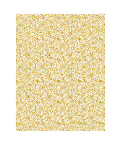 Vel Decopatch Papier Textuur Bloemenprint Ecru/Goud