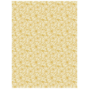 Vel Decopatch Papier Textuur Bloemenprint Ecru/Goud