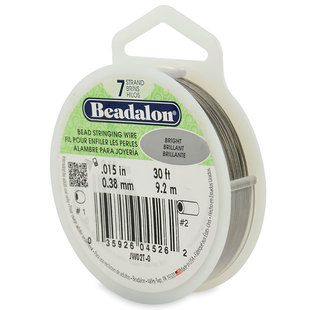 Beadalon Rijgdraad 0.38mm 9.2 mtr. Zilverkleurig