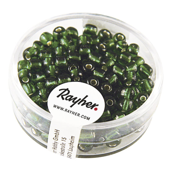 Rayher Rayher Rocailles Borduurkralen Zilveren Kern 4mm Groen 17g