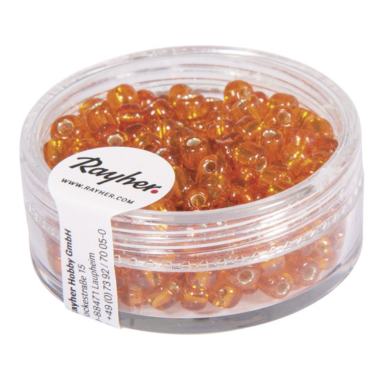 Rayher Rayher Rocailles Borduurkralen Zilveren Kern 4mm Oranje 17g