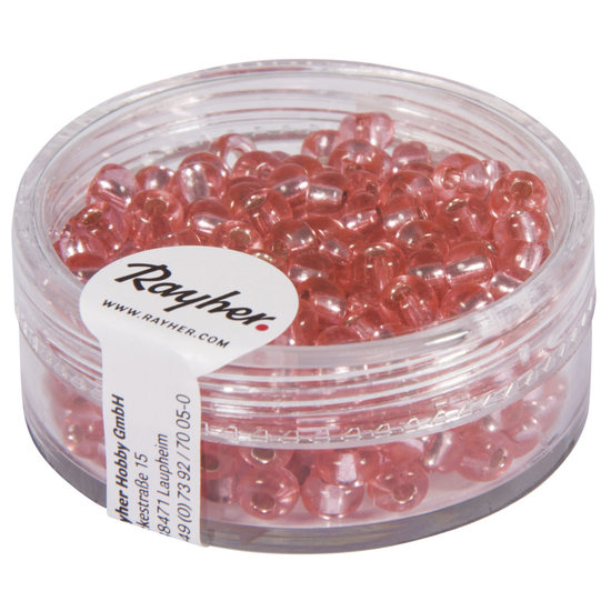 Rayher Rayher Rocailles Borduurkralen Zilveren Kern 4mm Roze 17g
