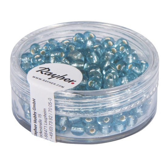 Rayher Rayher Rocailles Borduurkralen Zilveren Kern 4mm Turquoise 17g