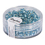 Rayher Borduurkralen , 4 mm ø, met zilver kern, t.blauw, Doos 17g
