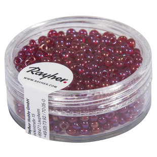 Rayher Rocailles Borduurkralen Transparant Luster 2,6mm Wijn Rood 17g