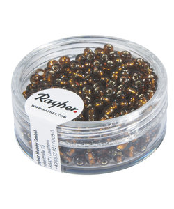 Rayher Rocailles Borduurkralen Zilveren Kern 2,6mm Donker Bruin 16g