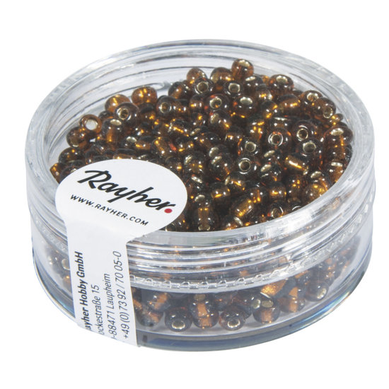 Rayher Rayher Rocailles Borduurkralen Zilveren Kern 2,6mm Donker Bruin 16g