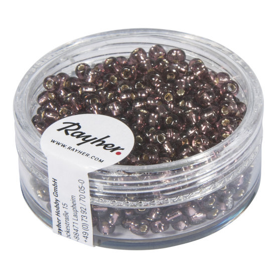 Rayher Rayher Rocailles Borduurkralen Zilveren Kern 2,6mm Donker Lila 16g