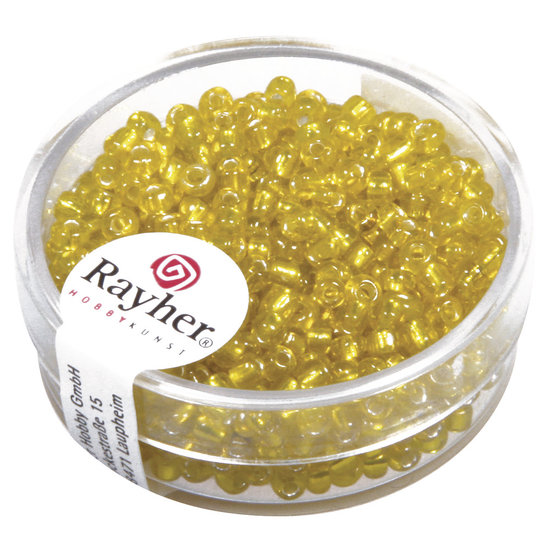 Rayher Rayher Rocailles Borduurkralen Zilveren Kern 2,6mm Geel 16g