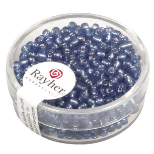 Rayher Rocailles Borduurkralen Zilveren Kern 2,6mm Blauw 16g