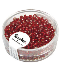 Rayher Rocailles Borduurkralen Zilveren Kern 2,6mm Rood 16g