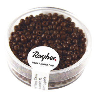 Rayher Rocailles Borduurkralen Opaque 2,6mm Donker Bruin 17g