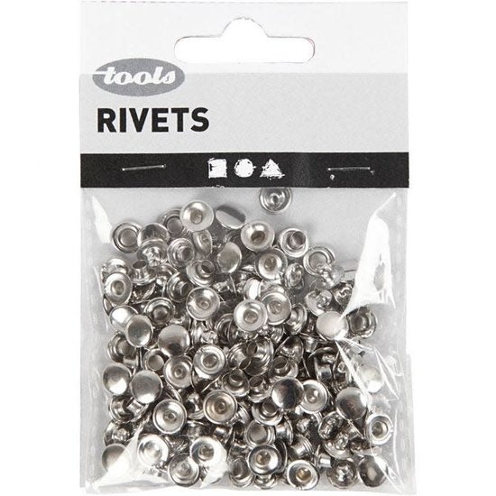 Creotime Rivets zilver d:7mm, 50 stuks