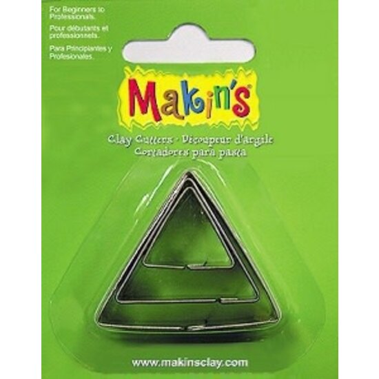 Makin's Clay Makin's Clay Uitsteekvorm Set 3 st. 2 - 4 cm. Driehoek