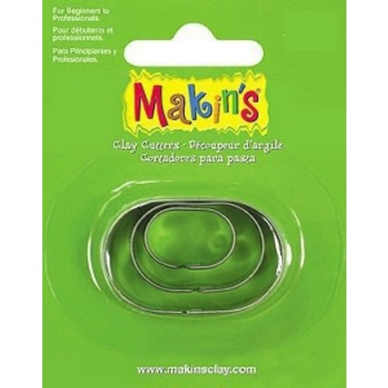 Makin's Clay Makin's Clay Uitsteekvorm Set 3 st. 2 - 4 cm. Ovaal