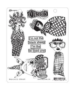 Dylusions stamp Black sheep