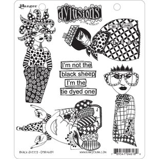 Dylusions stamp Black sheep