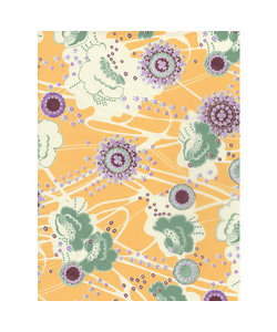 Vel Decopatch papier Bloemenprint geel/groen
