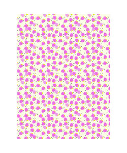 Vel Decopatch Papier Patroon Aardbeien Licht Geel/Roze/Zwart