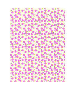 Vel Decopatch Papier Patroon Aardbeien Licht Geel/Roze/Zwart