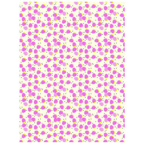 Decopatch Vel Decopatch Papier Patroon Aardbeien Licht Geel/Roze/Zwart