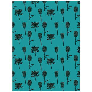 Vel Decopatch Papier Patroon Bloemenprint Zwart/Petrol