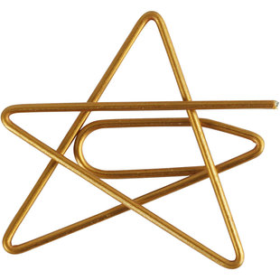 Metal Paperclips Star Gold afm. 30x30mm 6 st