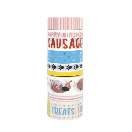 First Edition First Edition Washi Tape Sausage Dogs 8st