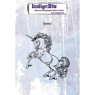 Indigo Blu rbr stamp eenhoorn, "Jewel"