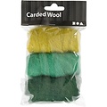 Creotime Gekaarde Wol 3x10g Groen/Turquoise Harmonie
