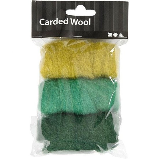 Creotime Gekaarde Wol 3x10g Groen/Turquoise Harmonie