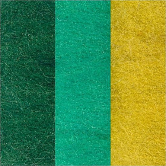 Creotime Gekaarde Wol 3x10g Groen/Turquoise Harmonie