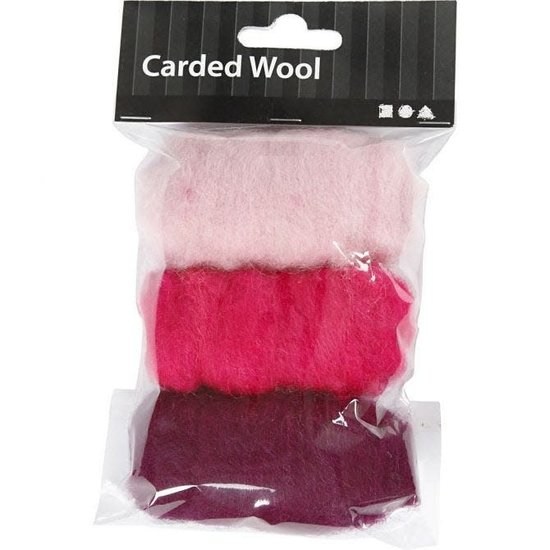 Creotime Gekaarde Wol 3x10g Paars/Roze Harmonie