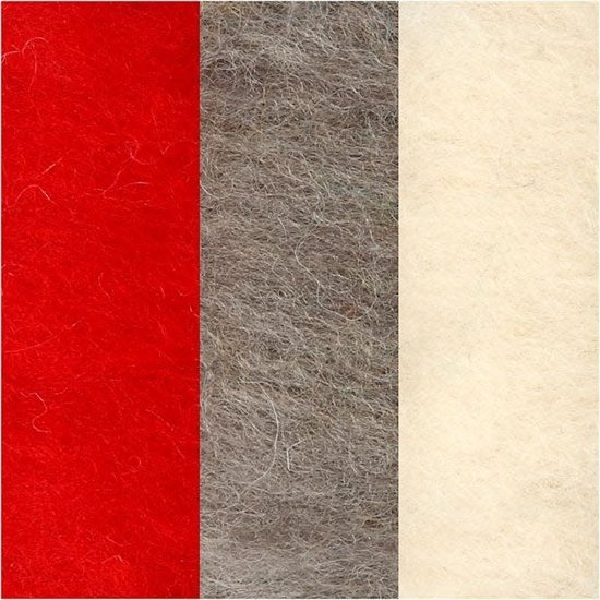 Creotime Gekaarde Wol 3x10g Rood/Grijs/Wit Harmonie