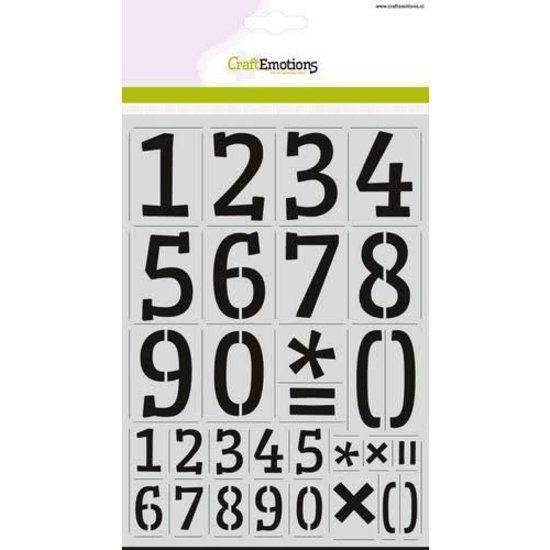 CraftEmotions CraftEmotions Mask Stencil A4 Cijfers h. 60 mm.