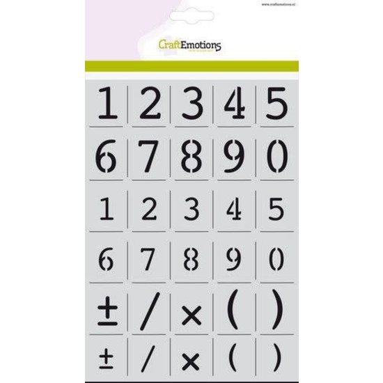CraftEmotions CraftEmotions Stencil A5 Alfabet Cijfers Courier h.  16 + 23 mm.