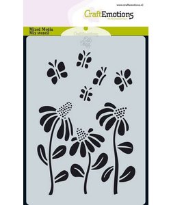 Craftemotions Stencil A6 Bloem  Carla Creaties