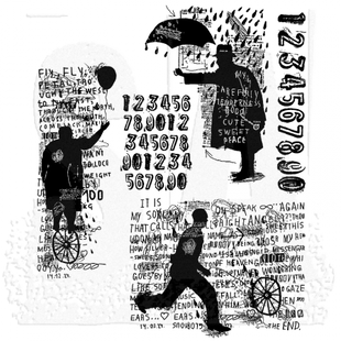 Tim Holtz Cling Stamp Sideshow Man Letters Man