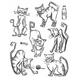 Tim Holtz Cling Stamp Crazy Cats