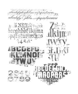 Tim Holtz Cling Stamp Faded Type